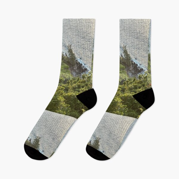 Item preview, Ocean Cliffs with Tropical Greenery and Red Blossoms designed and sold by TrisaThyme.