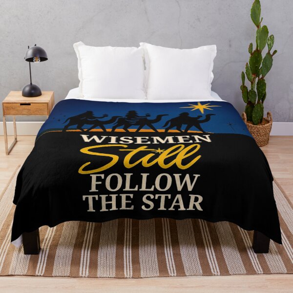 Item preview, Wisemen Still Follow the Star - Star of Bethlehem Nativity Silhouette Art Christmas Christian Faith Graphic designed and sold by AnTartstudios.