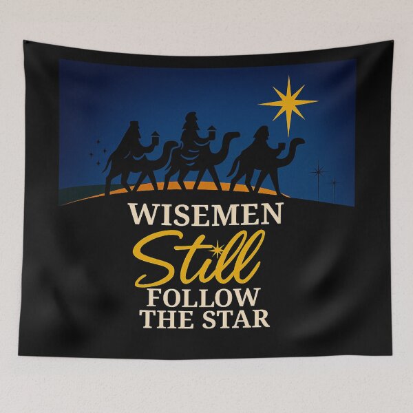 Item preview, Wisemen Still Follow the Star - Star of Bethlehem Nativity Silhouette Art Christmas Christian Faith Graphic designed and sold by AnTartstudios.