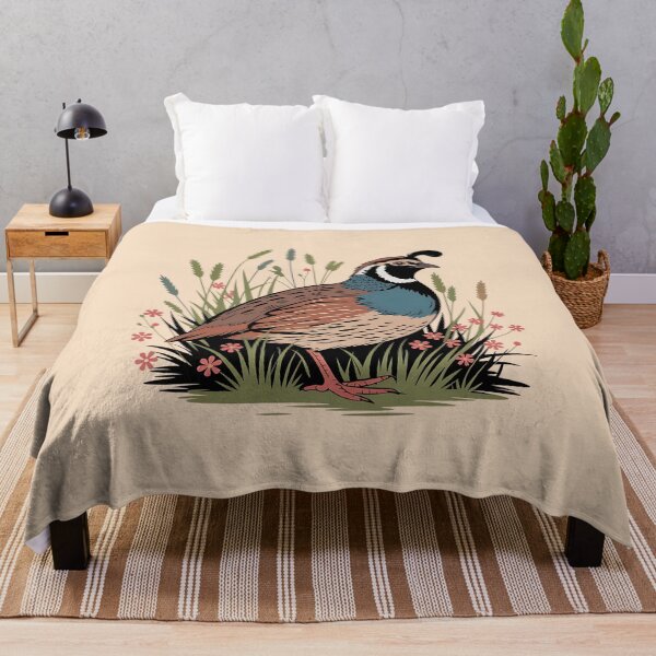 Item preview, Colorful Quail in Wildflowers and Prairie Grass designed and sold by BirdsnStuff.