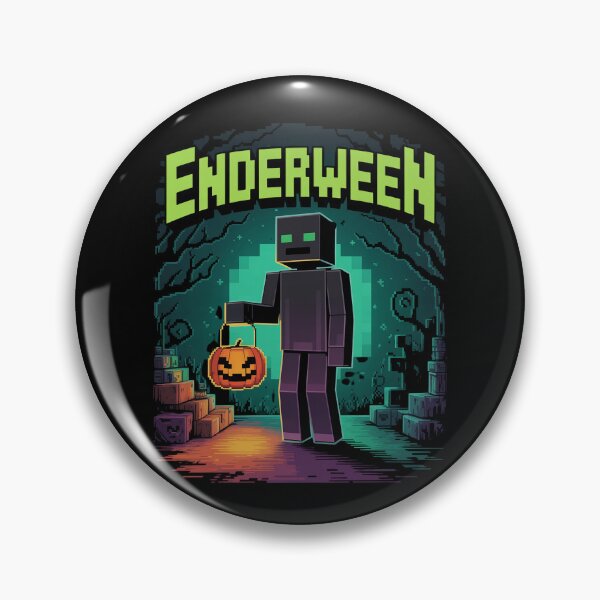 Item preview, ENDERWEEN Enderman Halloween Pun | Pixel Game Art Jack O' Lantern Mob | Voxel Gamer Trick or Treat Design designed and sold by pixelpopplanet.