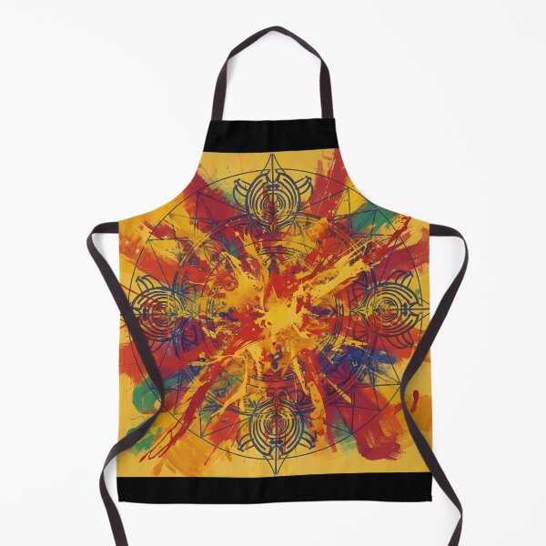 Item preview, Abstract expressionism or geometric art that primarily uses rich, traditional Indian colors (turmeric yellow, deep red, saffron, indigo). designed and sold by DrmartDesigns.