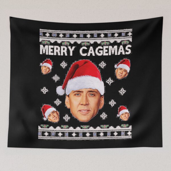 Item preview, Merry Cagemas Christmas Nicolas Cage Knit designed and sold by myhero2699.