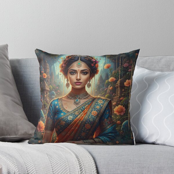 Item preview, Portraits that celebrate the strength, beauty, or traditional/contemporary attire of Indian women, sometimes with a surreal or maximalist touch. designed and sold by DrmartDesigns.
