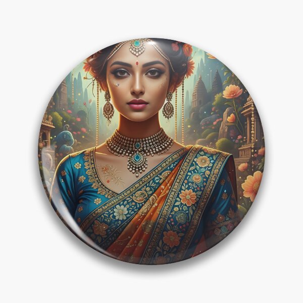 Item preview, Portraits that celebrate the strength, beauty, or traditional/contemporary attire of Indian women, sometimes with a surreal or maximalist touch. designed and sold by DrmartDesigns.