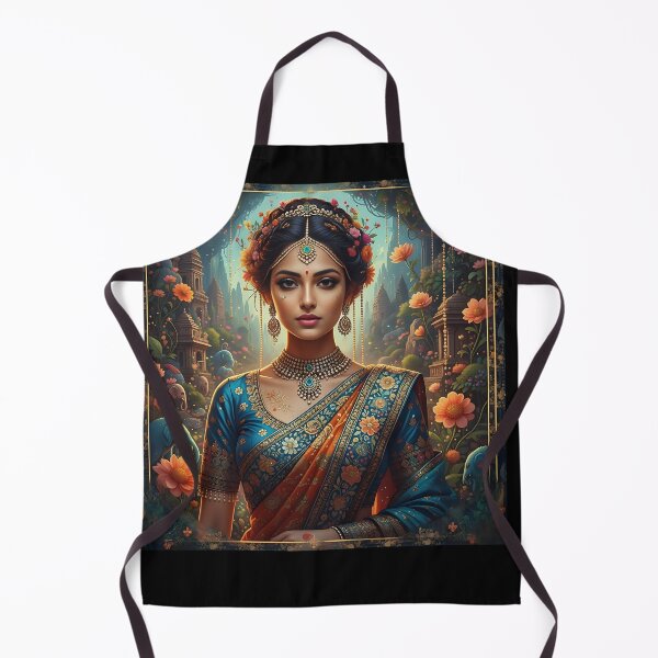 Item preview, Portraits that celebrate the strength, beauty, or traditional/contemporary attire of Indian women, sometimes with a surreal or maximalist touch. designed and sold by DrmartDesigns.