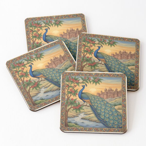 Item preview, peacock on a brach indian classical painting  designed and sold by DrmartDesigns.