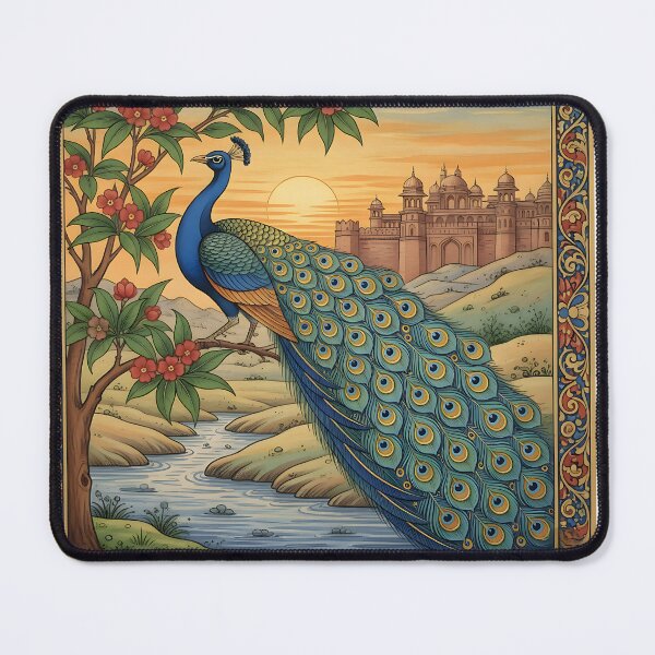 Item preview, peacock on a brach indian classical painting designed and sold by DrmartDesigns.