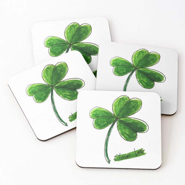 Item preview, Hand Drawn Four-Leaf Clover Leaf - Good Luck Charm designed and sold by tsbbstudio.