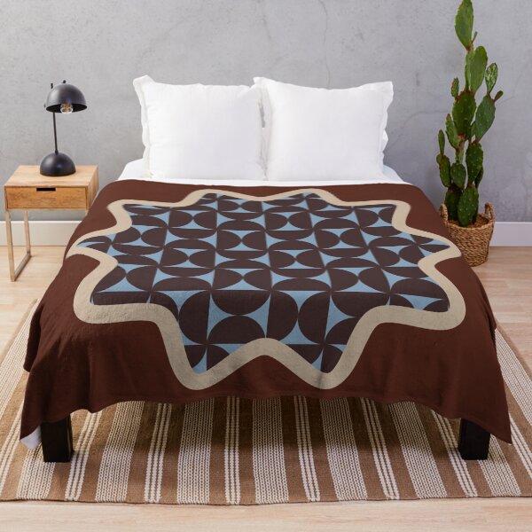 Item preview, Midcentury Modern Star Geometric Shapes Abstract Pattern in raspberry Pink Chocolate designed and sold by nineFlorals.