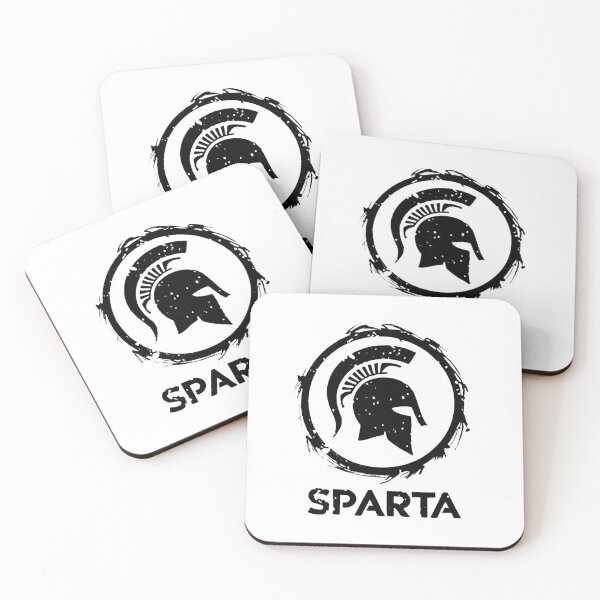 Item preview, Distressed Spartan Helmet Logo — Grungy Warrior Black and White Design designed and sold by HBDStudio.
