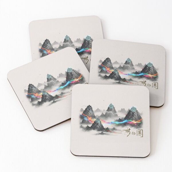 Item preview, Modern Chinese Landscape	Classic subject matter (mountains, rivers, mist) reimagined with surreal, 3D, or fantasy elements, frequently using a futuristic or stylized color palette. designed and sold by DrmartDesigns.