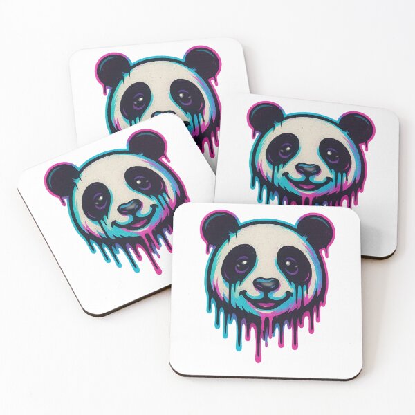 Item preview, Vaporwave Drip Panda – Neon Aesthetic Street Sticker  designed and sold by Dreamy Panda Studio .