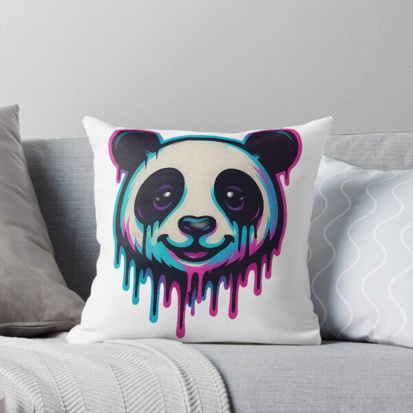 Item preview, Vaporwave Drip Panda – Neon Aesthetic Street Sticker  designed and sold by Dreamy Panda Studio .