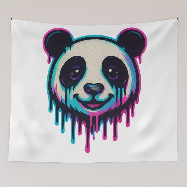 Item preview, Vaporwave Drip Panda – Neon Aesthetic Street Sticker  designed and sold by Dreamy Panda Studio .