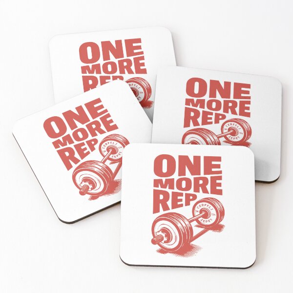 Item preview, ONE MORE REP Gym Motivation — Bold Red Weightlifting Barbell Design designed and sold by HBDStudio.