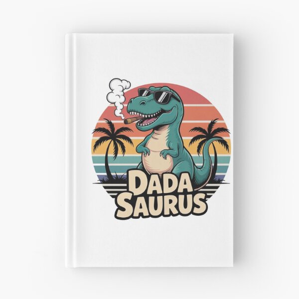 Item preview, Dada Saurus Retro Sunset T‑Shirt – Cool Dinosaur Dad Gift designed and sold by graphic-genie.