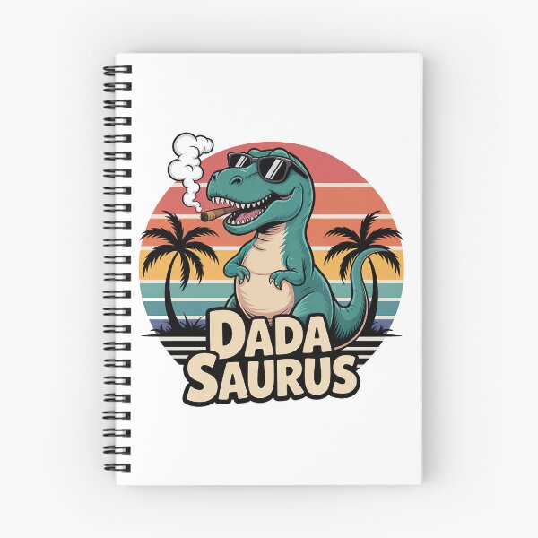 Item preview, Dada Saurus Retro Sunset T‑Shirt – Cool Dinosaur Dad Gift designed and sold by graphic-genie.
