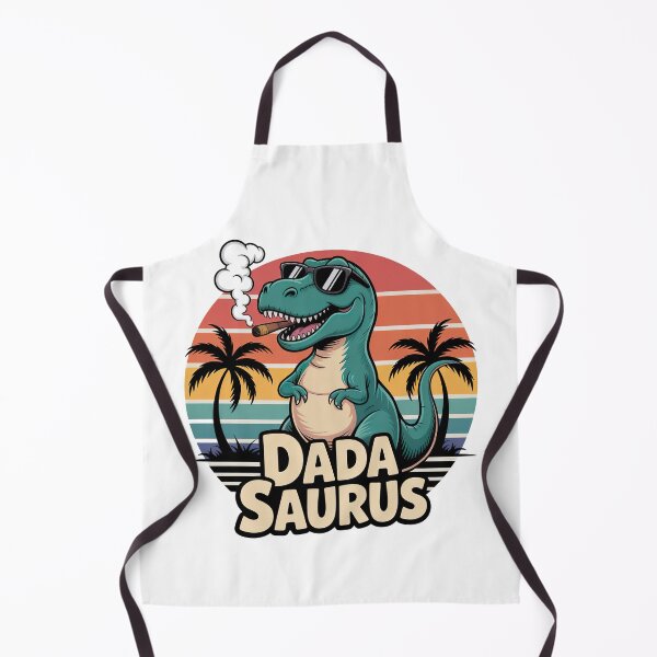 Item preview, Dada Saurus Retro Sunset T‑Shirt – Cool Dinosaur Dad Gift designed and sold by graphic-genie.