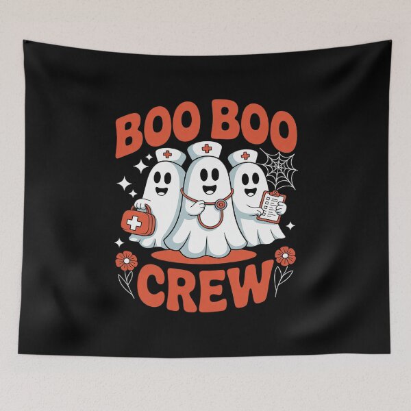Item preview, Boo Boo Crew Nurse Ghost Scrub Top Nursing Halloween Costum  designed and sold by KonstanKoraner.