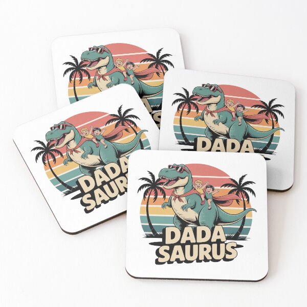 Item preview, Dada Saurus Retro Sunset T‑Shirt – Cool Dinosaur Dad Gift designed and sold by graphic-genie.