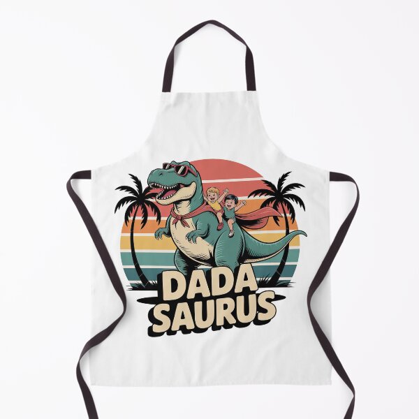 Item preview, Dada Saurus Retro Sunset T‑Shirt – Cool Dinosaur Dad Gift designed and sold by graphic-genie.