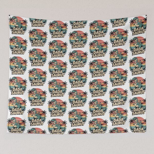 Item preview, Dada Saurus Retro Sunset T‑Shirt – Cool Dinosaur Dad Gift designed and sold by graphic-genie.