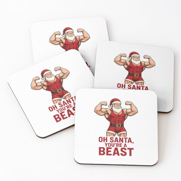 Item preview, Muscular Santa Claus Christmas Gym Beast Funny Fitness Gift designed and sold by ChillDraws.