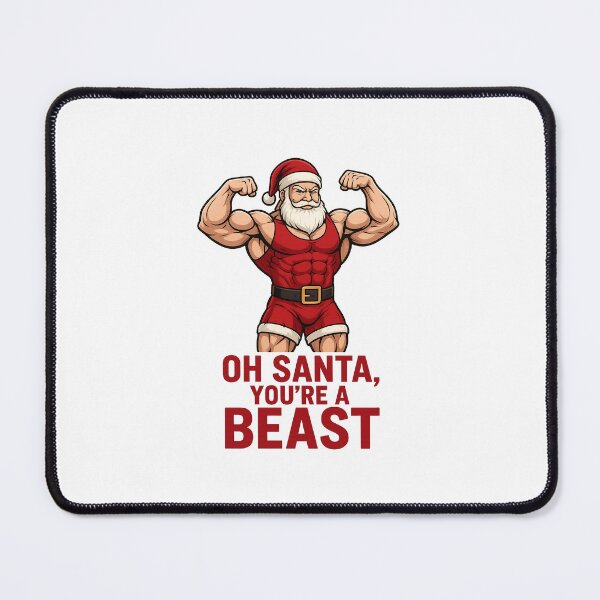 Item preview, Muscular Santa Claus Christmas Gym Beast Funny Fitness Gift designed and sold by ChillDraws.