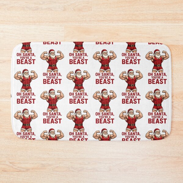 Item preview, Muscular Santa Claus Christmas Gym Beast Funny Fitness Gift designed and sold by ChillDraws.