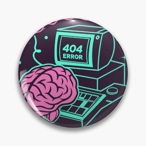 Item preview, Brain Offline 404 Error | Just Vibes | Neon Cyberpunk Mental Health Art | Funny Tech Humor designed and sold by Taanva.