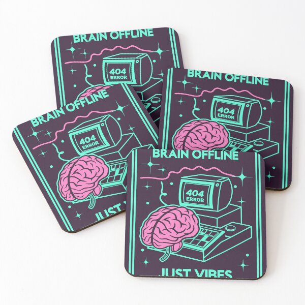 Item preview, Brain Offline 404 Error | Just Vibes | Neon Cyberpunk Mental Health Art | Funny Tech Humor designed and sold by Taanva.