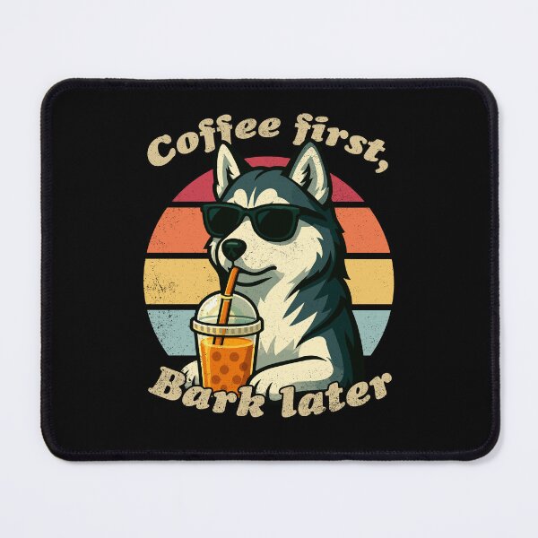 Item preview, COFFEE FIRST BARK LATER - SIBERIAN HUSKY | Pets and Dogs lovers for Men and Women t-shirt designed and sold by panchiTWO.