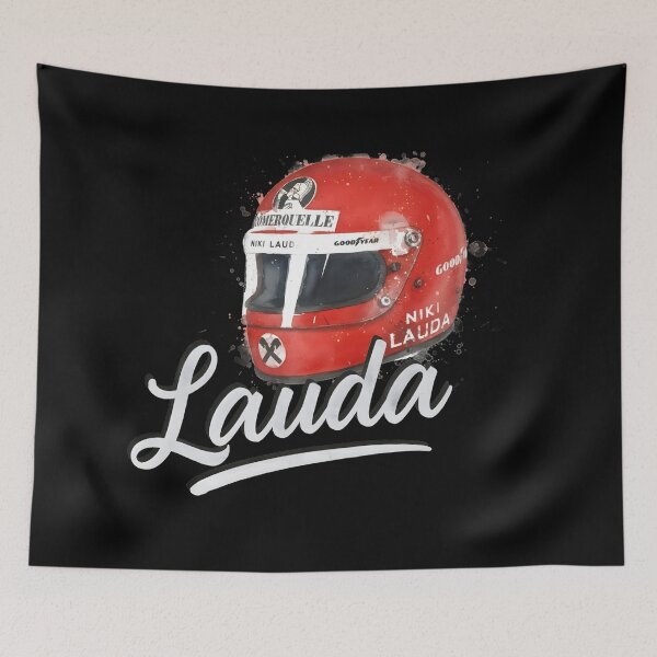 Item preview, Niki Lauda F1 Helmet Watercolor designed and sold by Studio F1Grid.