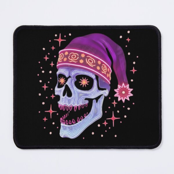 Item preview, Neon Christmas Skull in Santa Hat designed and sold by UniqueCharms.