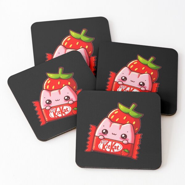 Item preview, Choco-Wafer Strawberry Cat — Transparent Sticker designed and sold by MichelleBooth1.