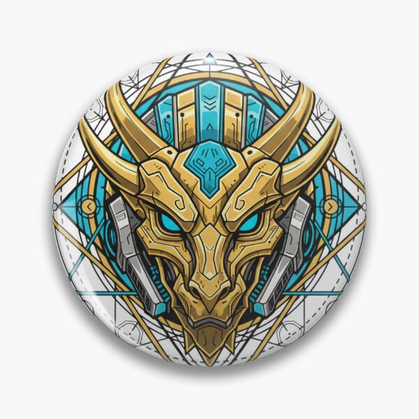 Item preview, Aureum Drakon — Cyber Geometric Dragon Logo (Gold & Teal) designed and sold by DONXX.