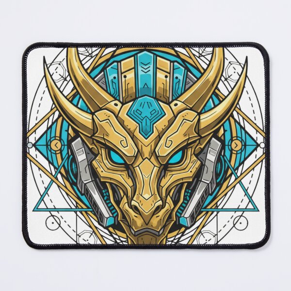 Item preview, Aureum Drakon — Cyber Geometric Dragon Logo (Gold & Teal) designed and sold by DONXX.