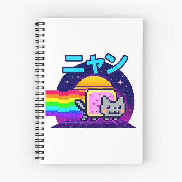 Item preview, Nyan Cat, Neon Grid Retro Aesthetic, Nyan escrito en caracteres katakana japoneses designed and sold by graphic-genie.