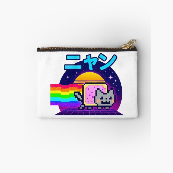 Item preview, Nyan Cat, Neon Grid Retro Aesthetic, Nyan written in Japanese katakana characters designed and sold by graphic-genie.