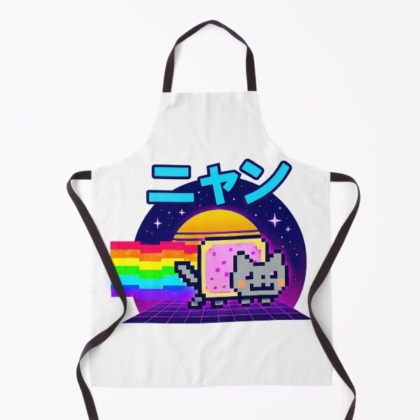 Item preview, Nyan Cat, Neon Grid Retro Aesthetic, Nyan written in Japanese katakana characters designed and sold by graphic-genie.