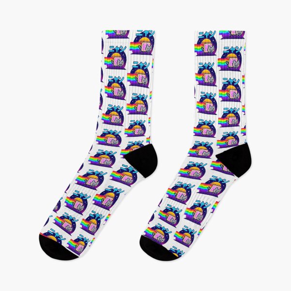 Item preview, Nyan Cat, Neon Grid Retro Aesthetic, Nyan written in Japanese katakana characters designed and sold by graphic-genie.