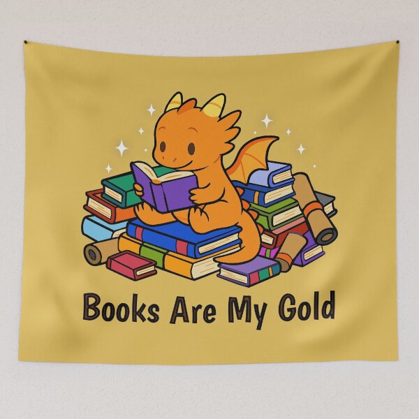 Item preview, Book Buddies: Dragon: Books Are My Gold designed and sold by AvocasaStudios.