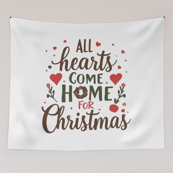 Item preview, All Hearts Come Home for Christmas – Cute Holiday Quote Design designed and sold by DavidTeeStudio.