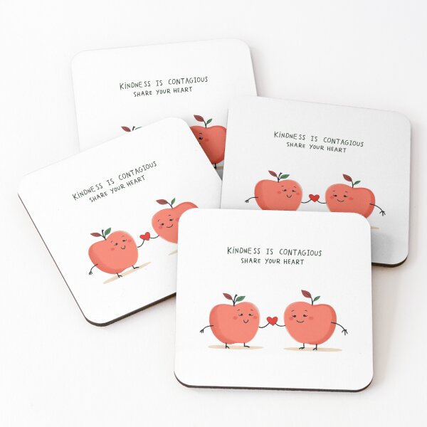 Item preview, Kindness Is Contagious – Cute Heart Apples Illustration designed and sold by ShirtHatch.