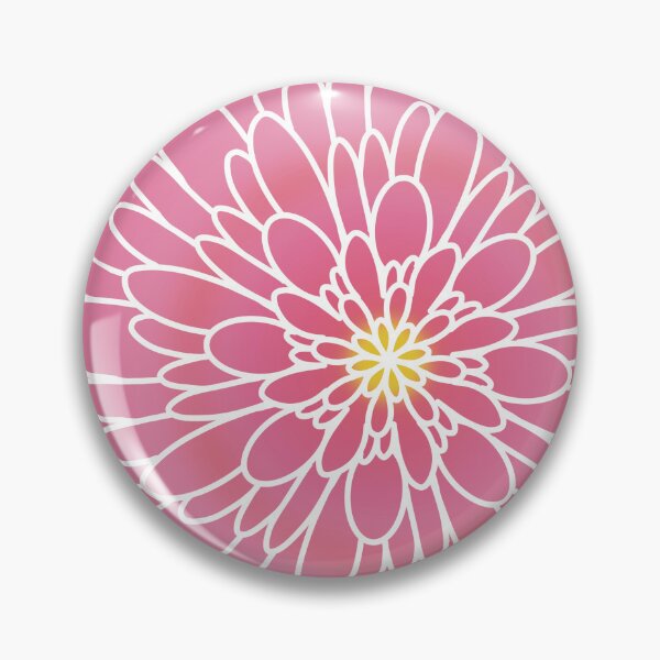 Item preview, Pink dahlia in bloom hand drawn botanical illustration designed and sold by tayaan.