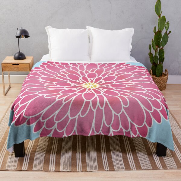 Item preview, Pink dahlia in bloom hand drawn botanical illustration designed and sold by tayaan.