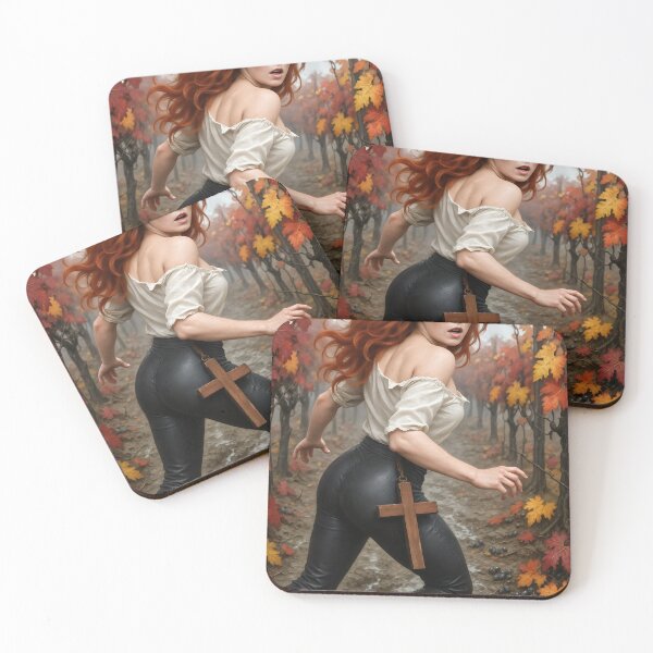 Item preview, Scared redhead autumn leaves vineyard  designed and sold by CathryneDelamort.