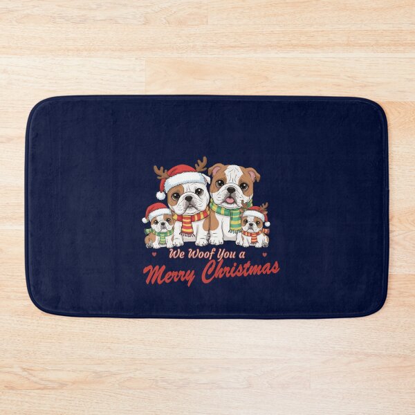 Item preview, We Woof You a Merry Christmas – Cute English Bulldog Family Design designed and sold by The Real Life Symphony.