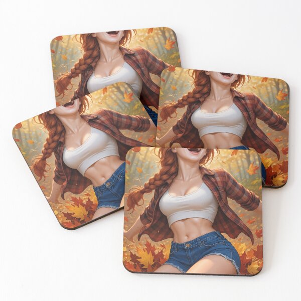 Item preview, Rowan Fletcher playing in autumn leaves  designed and sold by CathryneDelamort.